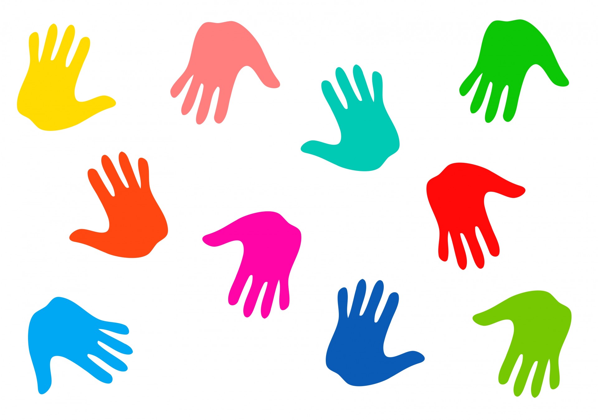 colorful handprints